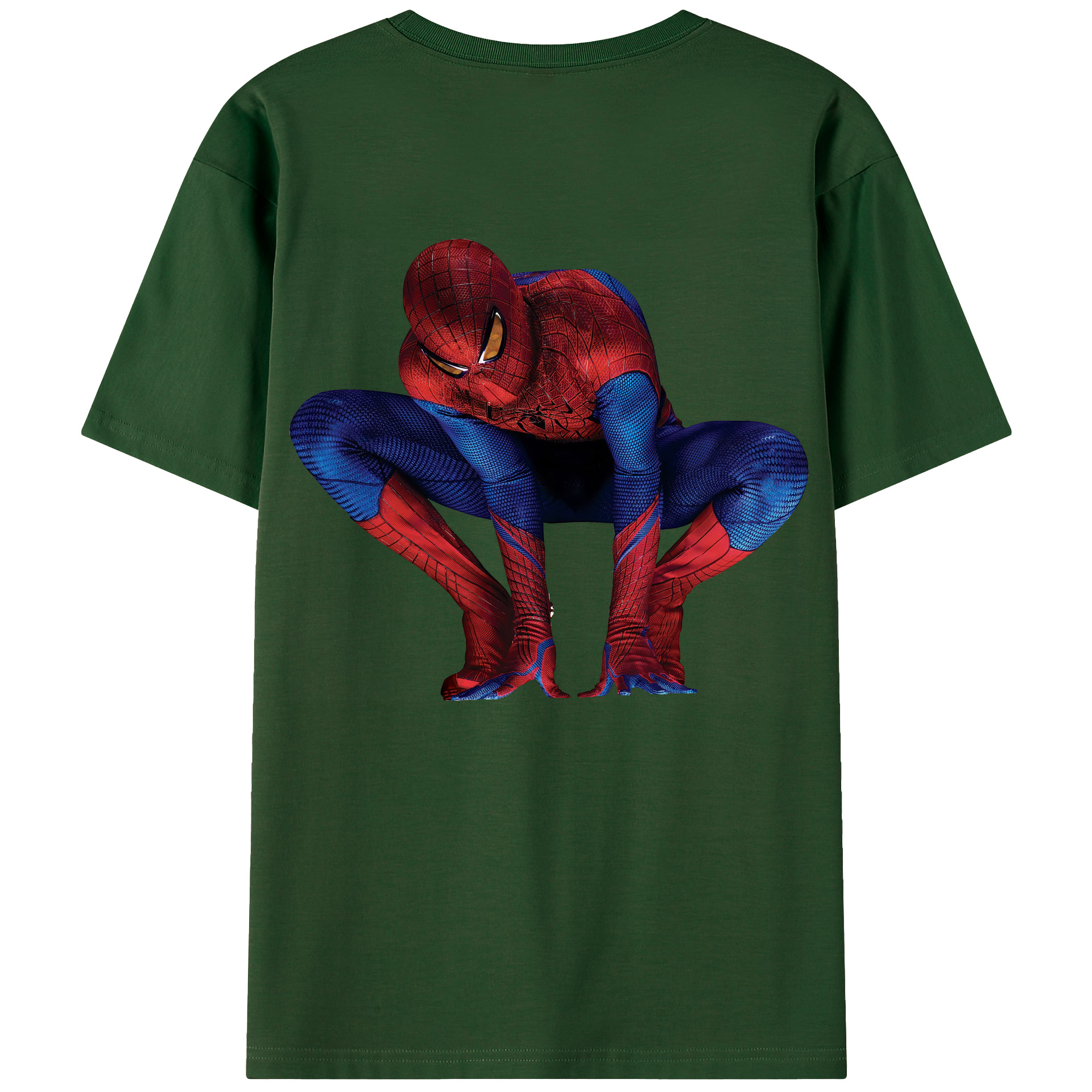 （画像用） Spider Man スパイダーマン 綿100％半袖Tシャツ（背面プリント）